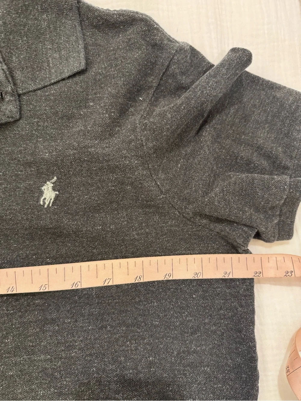Polo by Ralph Lauren Men's Charcoal Heather Polo Shirt medium